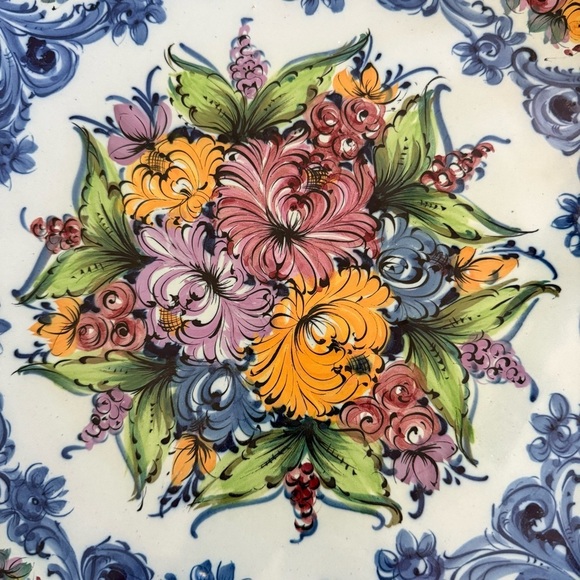 Handpainted Vestal Alcobaca Porcelain Plate 14”~Portugal - Picture 3 of 8